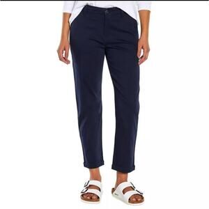 GAP Classic Twill Cuffed Pant Relaxed Fit NAVY Blue Women's Size 4 NWT